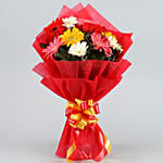 10 Mixed Coloured Gerberas Bouquet