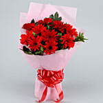 10 Ravishing Red Gerberas Bouquet