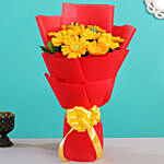 10 Sunshine Yellow Gerberas Bouquet