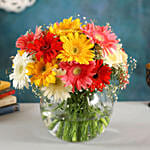 Classy Mix Of Gerbera Blossoms with Ferrero Rocher