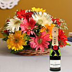 Petite Floral Brilliance with Moet Champagne 200ml