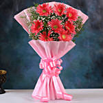 Pink Marvel Gerbera Blossoms with Ferrero Rocher