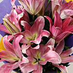 5 Enchanting Pink Oriental Lilies Bouquet