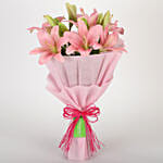 7 Admirable Asiatic Pink Lilies Bunch