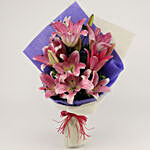 Alluring Pink Oriental Lilies Bouquet