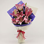 Alluring Pink Oriental Lilies Bouquet