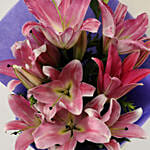 Alluring Pink Oriental Lilies Bouquet