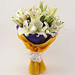 Beautiful 7 White Oriental Lilies Bouquet
