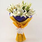 Beautiful 7 White Oriental Lilies Bouquet