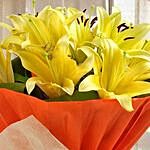 Bouquet of 10 Yellow Asiatic Bright Lilies
