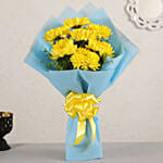 Bright Sunny Chrysanthemums with Moet Champagne 200ml
