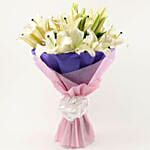 Lovely White Oriental Lilies Bouquet