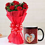 Ravishing Red Carnations Bouquet with Mug