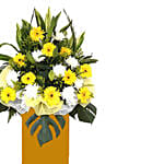 Gerberas Chrysanth With Premium Brown Stand