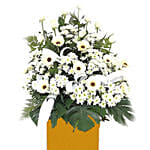 Serene Mixed Flowers Brown Stand Arrangement