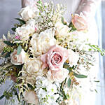 Beautifully Tied Mixed Flowers Bridal Bouquet