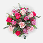 Elegant Mixed Roses Fishbowl Vase Arrangement