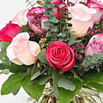 Elegant Mixed Roses Fishbowl Vase Arrangement