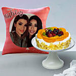 Fruit Cake and Personalised Cushion
