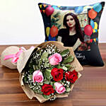 6 Stolen Kisses Roses with Cushion