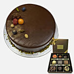 Chocolate Cake With Happy Birthday Chocolate 9pcs
