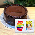 Chocolate Cake With Personalised Birthday Photoframe