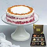 Classic Red Velvet Peanut Butter Cake With Happy Birthday Chocolate 9Pcs