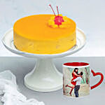 Mango Cake With Personalised Red Mug