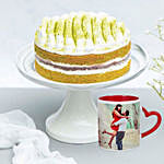 Matcha Cake With Personalised Red Mug