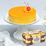 Tangy Mango Mousse Cake With Ferrero Rocher