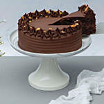 Walnut Chocolate Cake With White Orchid Plant