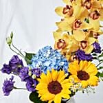 Delightful Mixed Flowers Ceramic Vase Arrangement