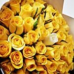 Enticing Yellow & White Roses Beautifully Tied Bouquet