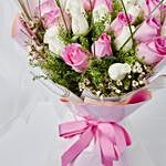 Serene Mixed Roses & Lepidium Beautifully Tied Bouquet