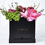 Beautiful Mixed Flowers Box Arrangement With Ferrero Rocher