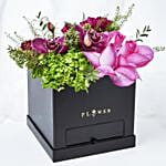 Beautiful Mixed Flowers Box Arrangement With Ferrero Rocher