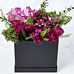 Beautiful Mixed Flowers Box Arrangement With Ferrero Rocher