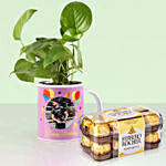 Personalised Mug Money Plant with Ferrero Rocher