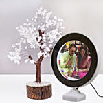 Amethyst Wish Tree with Personalised LED Mirror