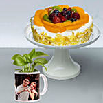 Fruit Cake with Picture Mug Money Plant
