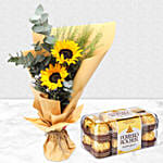 Bouquet Of Sunshine with Ferrero Rocher