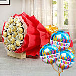 Bouquet of Sweetness With Birthday Balloon