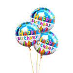 Vivid Flowers Bunch With Birthday Balloons