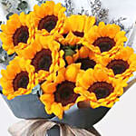10 Bright Sunflowers Bunch