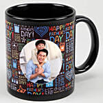 Black Personalised Mug For Fathers Day Wish