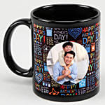 Black Personalised Mug For Fathers Day Wish