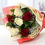 Beauty Of Red N White Roses