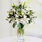 Charm Of White With Lilies And Roses