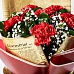 Majestic Mixed Carnations Bouquet With Chocolate Cake