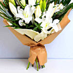 White Beauty Lilies Bouquet With Ferrero Rocher